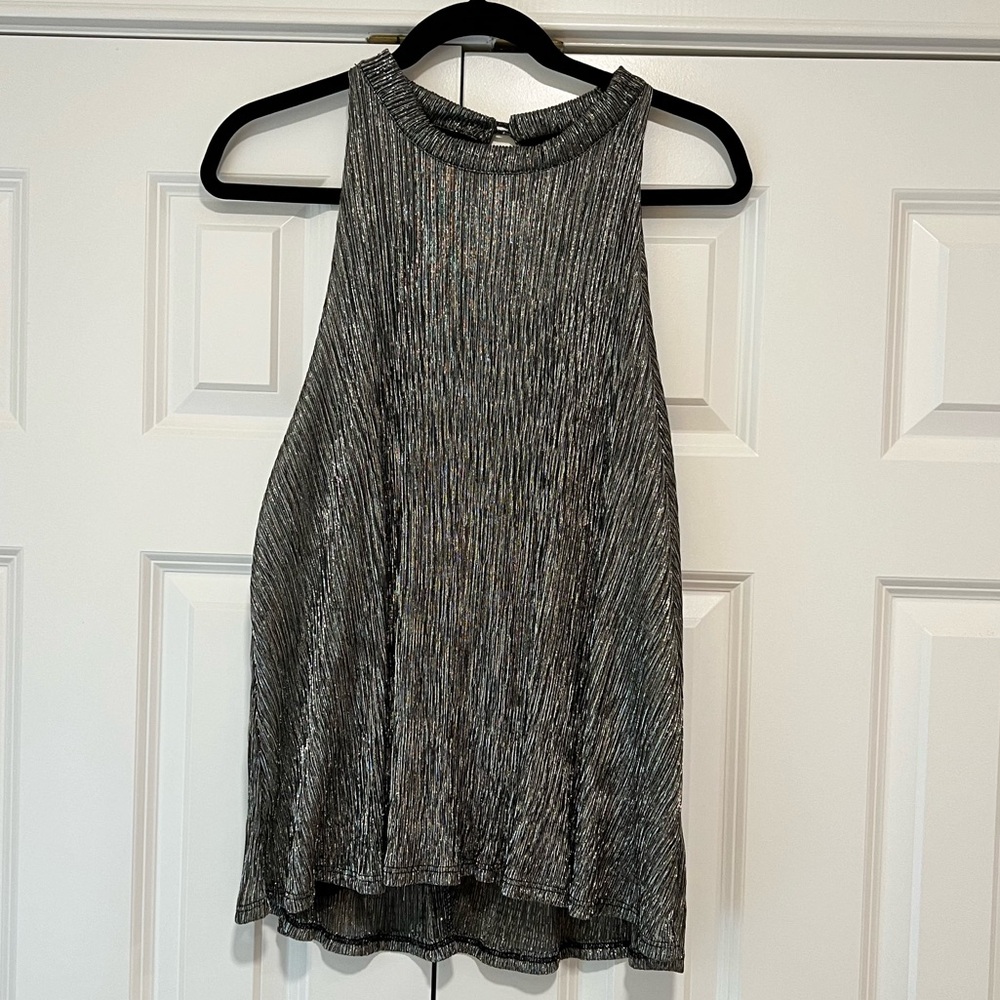 Fab’rik metallic foil high neck top